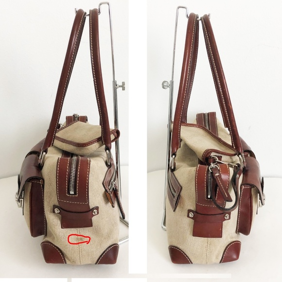 Dooney & Bourke Bag Jacquard Double Pocket Tote Satchel - Picture 4 of 8